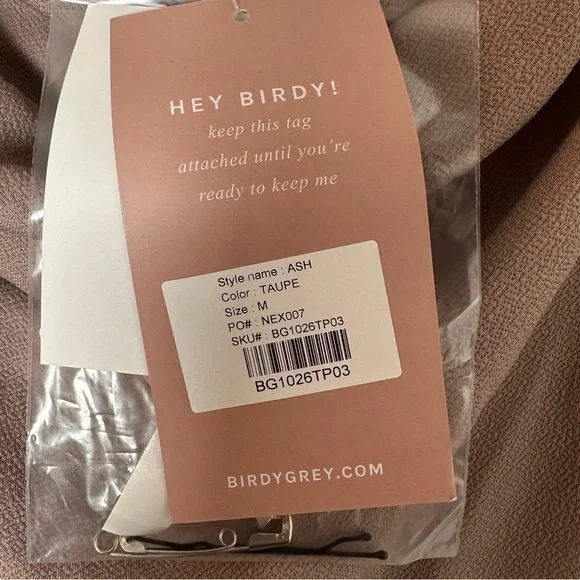 NWT Birdy Grey Ash Dress in Crepe Taupe - Picture 5 of 6